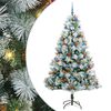 vidaXL Kunstkerstboom Groen en wit 210 cm PVC en Metaal en Plastic
