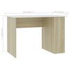 vidaXL Bureau 110x60x73 cm bewerkt hout wit en sonoma eikenkleurig