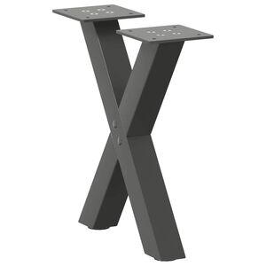 vidaXL Salontafelpoten 2 st X-vormig 30x(30-31) cm staal antraciet