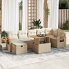 vidaXL 5-delige Loungeset met kussens poly rattan beige