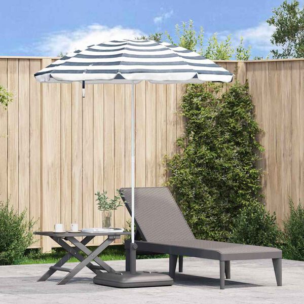 vidaXL Parasol Blauw en Wit 161 x 161 x 193 cm Polyester