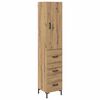 vidaXL Hoge kast Artisan Eiken 34,5 x 34 x 180 cm Bewerkt hout