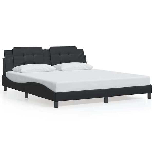 vidaXL Bedframe zonder matras "Zadar" kunstleer zwart 180x200 cm