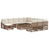vidaXL Tuinbankenset Verstelbaar 13 pcs Beige poly rattan