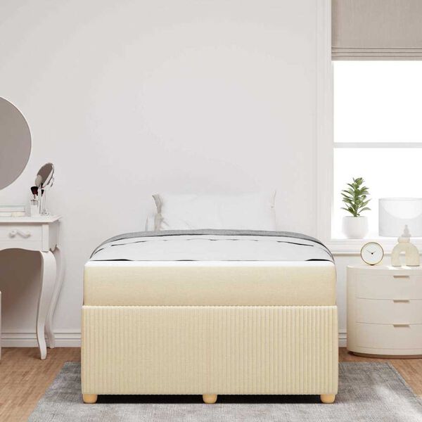 vidaXL Bedframe met matras Cr&egrave;me 120 x 200 cm Stof
