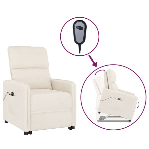 vidaXL Sta-op-stoel microvezelstof beige