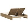 vidaXL Ligbed 2-persoons met kussens poly rattan beige