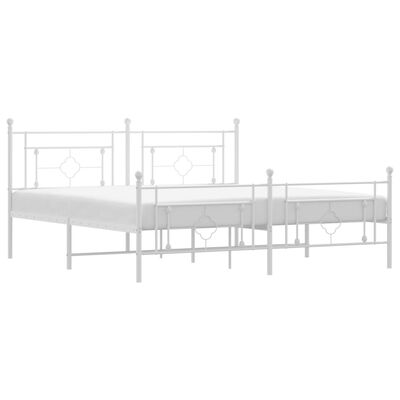 vidaXL Bedframe met hoofd- en voeteneinde metaal wit 180x200 cm