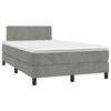 vidaXL Boxspring met matras fluweel lichtgrijs 120x190 cm