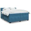 vidaXL Boxspring met matras fluweel blauw 200x200 cm