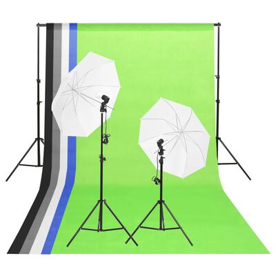 vidaXL Studioverlichtingsset met achtergronden en paraplu's