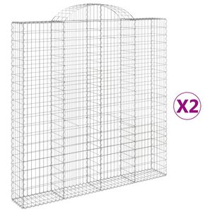 vidaXL Schanskorven 2 st gewelfd 200x30x200/220 cm ijzer