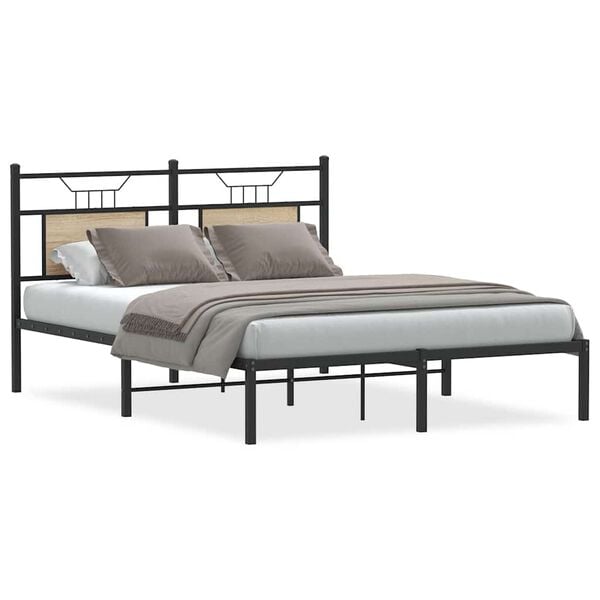 vidaXL Bedframe zonder matras hout sonoma eikenkleurig 140x190 cm