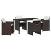 vidaXL Tuin eettafelset 5 st Bruin poly rattan