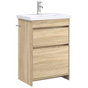 vidaXL Badkamermeubelset Sonoma Eiken 61 x 40 x 84,5 cm Bewerkt hout