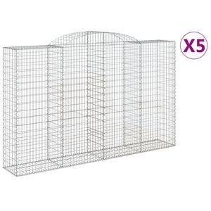 vidaXL Schanskorven 5 st gewelfd 300x50x180/200 cm ijzer