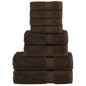 vidaXL 8-delige Handdoekenset SOLUND 600 g/m&sup2; bruin