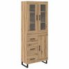 vidaXL Hoge kast met lade 2 pcs Artisan Eiken Bewerkt hout