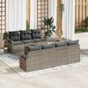 vidaXL Tuinbankenset met kussen 8 pcs Grijs poly rattan