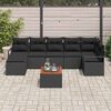 vidaXL Tuin Sofa Set met kussen 8 pcs Zwart Poly riet