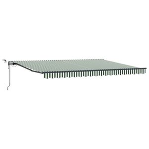 vidaXL Uitschuifbare luifel Groen en Wit 450 &times; 300 cm Polyester