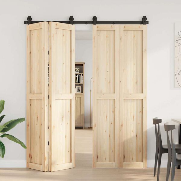 vidaXL Doos met onderdelen voor schuifdeur 183 cm staal zwart