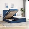 vidaXL Ottoman bed met matrassen en LED's 160x200cm stof blauw
