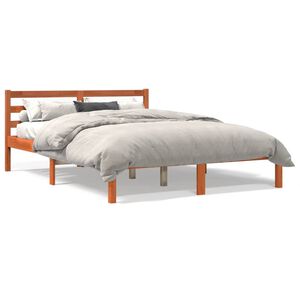 vidaXL Bedframe zonder matras massief grenenhout wasbruin 135x190 cm