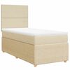 vidaXL Boxspring met matras stof cr&egrave;mekleurig 100x200 cm