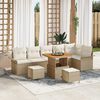 vidaXL Tuin Sofa Set 9 pcs Beige poly rattan