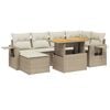 vidaXL 7-delige Loungeset met kussens poly rattan beige