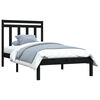 vidaXL Bedframe massief hout zwart 75x190 cm