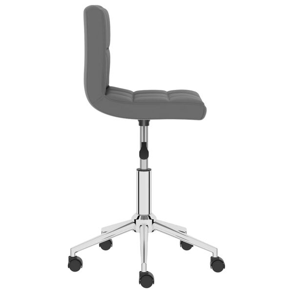 vidaXL Eetkamerstoel draaibaar kunstleer grijs