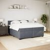 vidaXL Boxspring met matras fluweel donkergrijs 200x200 cm