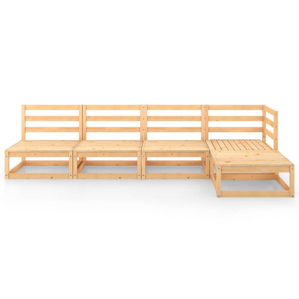 vidaXL 5-delige Loungeset massief grenenhout