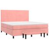 vidaXL Boxspring met matras fluweel roze 180x200 cm