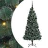 vidaXL Kunstmatige Voorverlichte Kerstboom met Bal Set Groen 150 cm