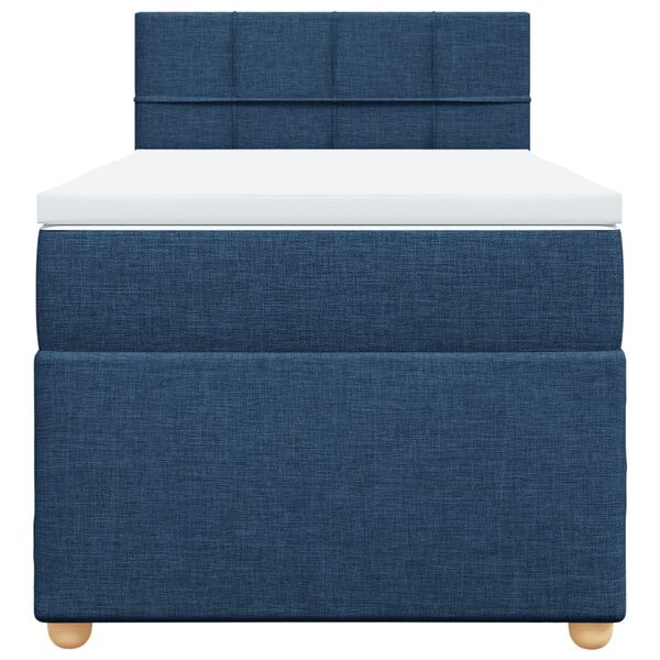 vidaXL Boxspring met matras stof blauw 90x190 cm
