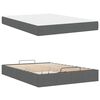 vidaXL Bedframe met matras met matras 2 pcs Dim Grijs Stof