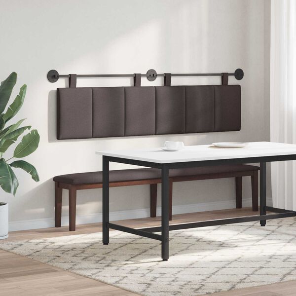 vidaXL Hangend Hoofdeinde Gestreept Donkerbruin 190 x 55 x 5 cm Stof