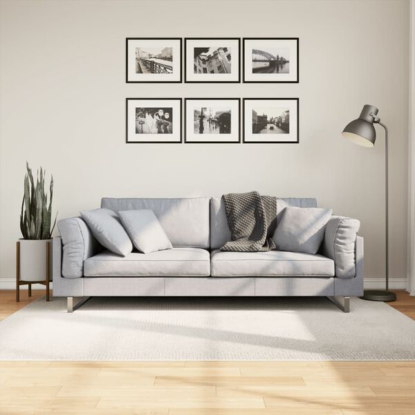 vidaXL Vloerkleed IZA laagpolig Scandinavisch 140x200 cm cr&egrave;mekleurig