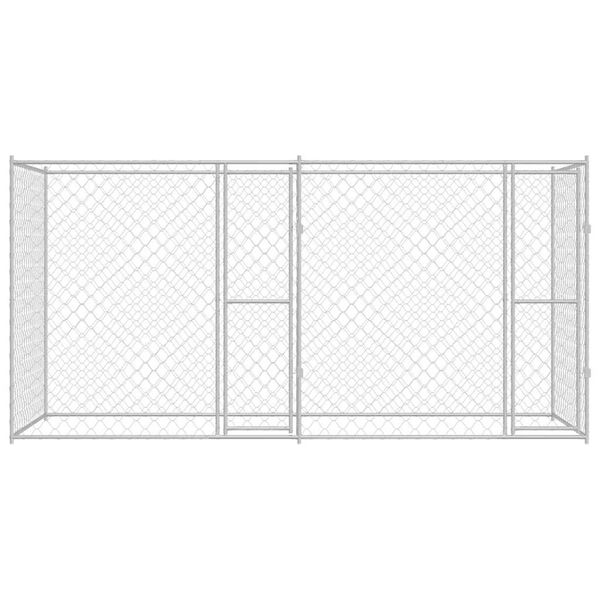 vidaXL Hondenbench Zilver 400 x 200 x 200 cm Gegalvaniseerd staal