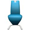 vidaXL Eetkamerstoelen met zigzag-vorm 2 st kunstleer blauw