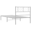 vidaXL Bedframe met hoofdbord metaal wit 90x200 cm