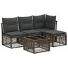 vidaXL Tuinbankenset 5 st Grijs poly rattan