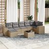 vidaXL 8-delige Loungeset met kussens poly rattan beige