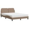 vidaXL Bed met matras Zadar cappuccinokleurig 140x190 cm