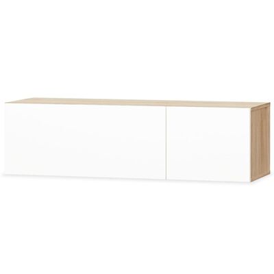 vidaXL Tv-meubels 2 st 120x40x34 cm bewerkt hout wit en eikenkleurig