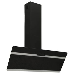 vidaXL Wandafzuigkap 90 cm staal en gehard glas zwart