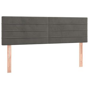 vidaXL Hoofdborden 144x5x78/88 cm fluweel donkergrijs